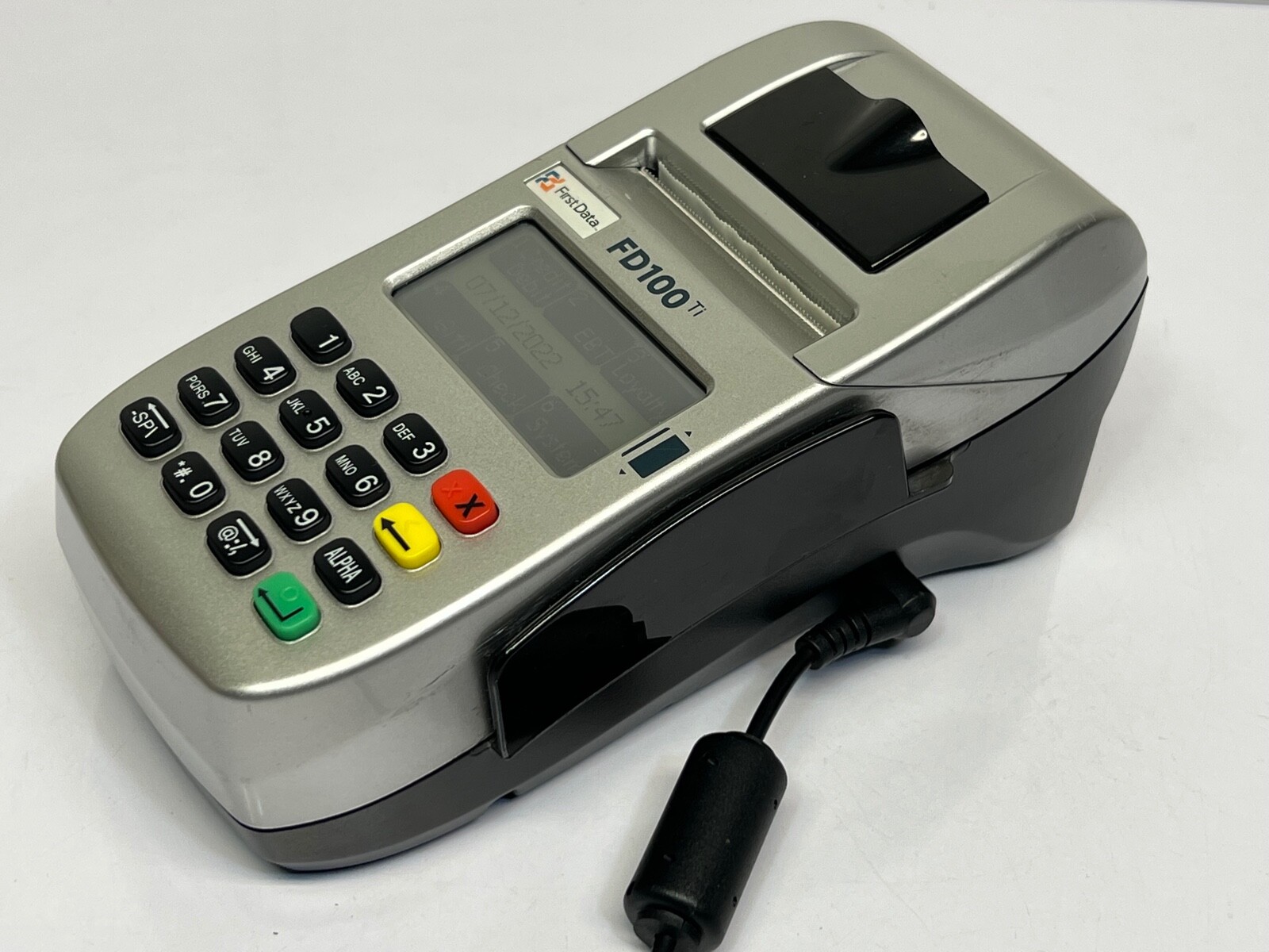 First Data FD100ti Silver Credit Card Terminal – Power cord