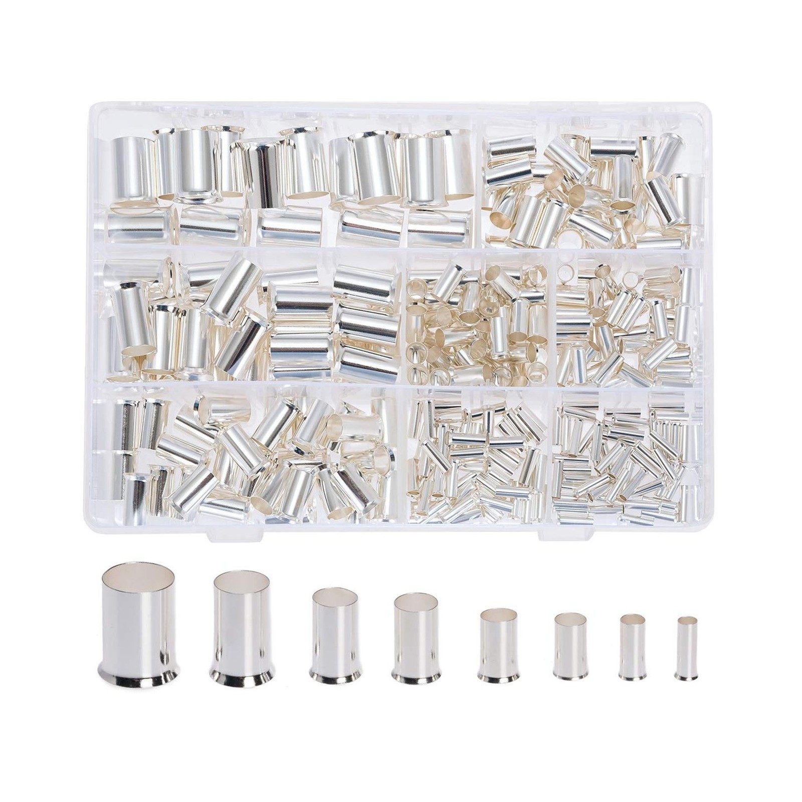 300Pcs 12 10 8 6 4 2 1/0 2/0 Wire Ferrule Tinned Copper Crimp C… USA FAST SHIP
