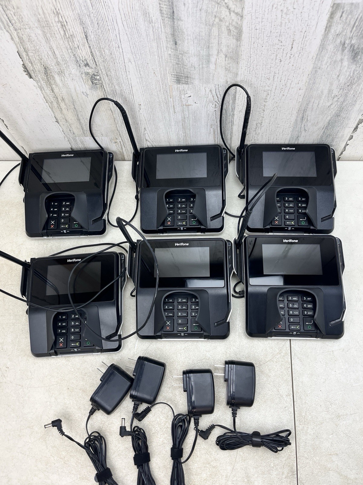 6x) Used Verifone MX 915 Pin Pad Card Payment Terminals POS w/4 Power Cables Lot