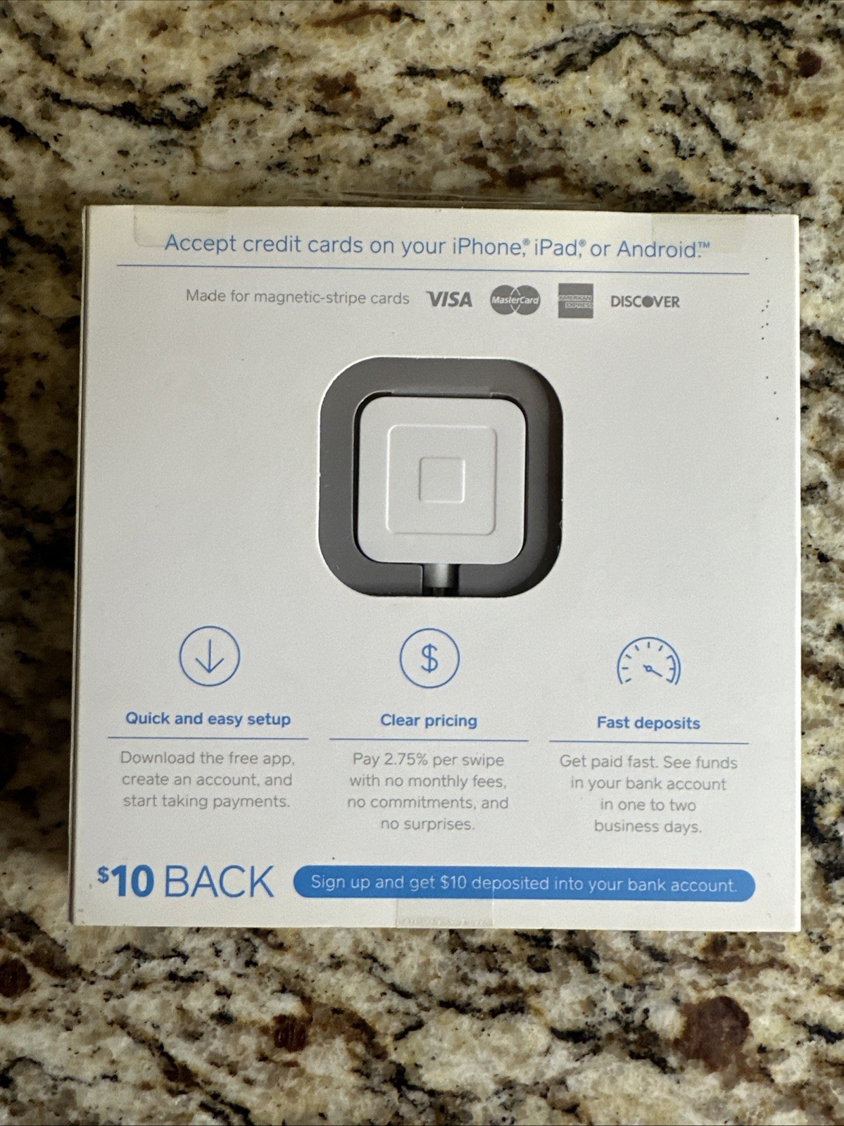 Square A-PKG-0206-01 Credit Debit Card Reader – White for Apple iPhone and…