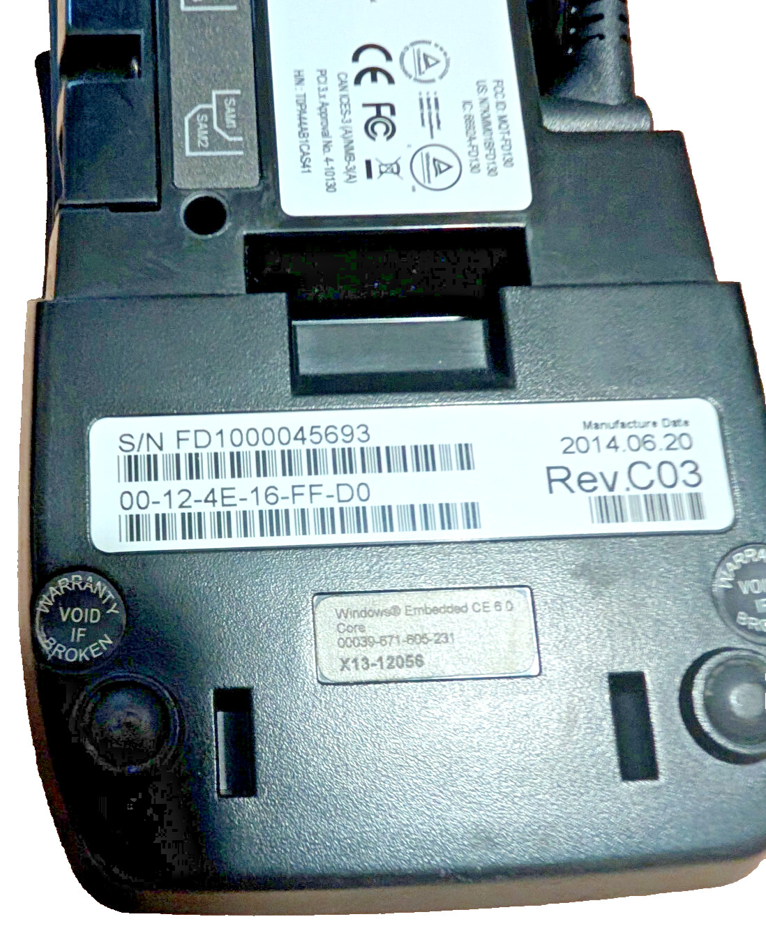 FIRST DATA FD130 – 001805064 Credit Card Terminal w/Paper and Power Adapter
