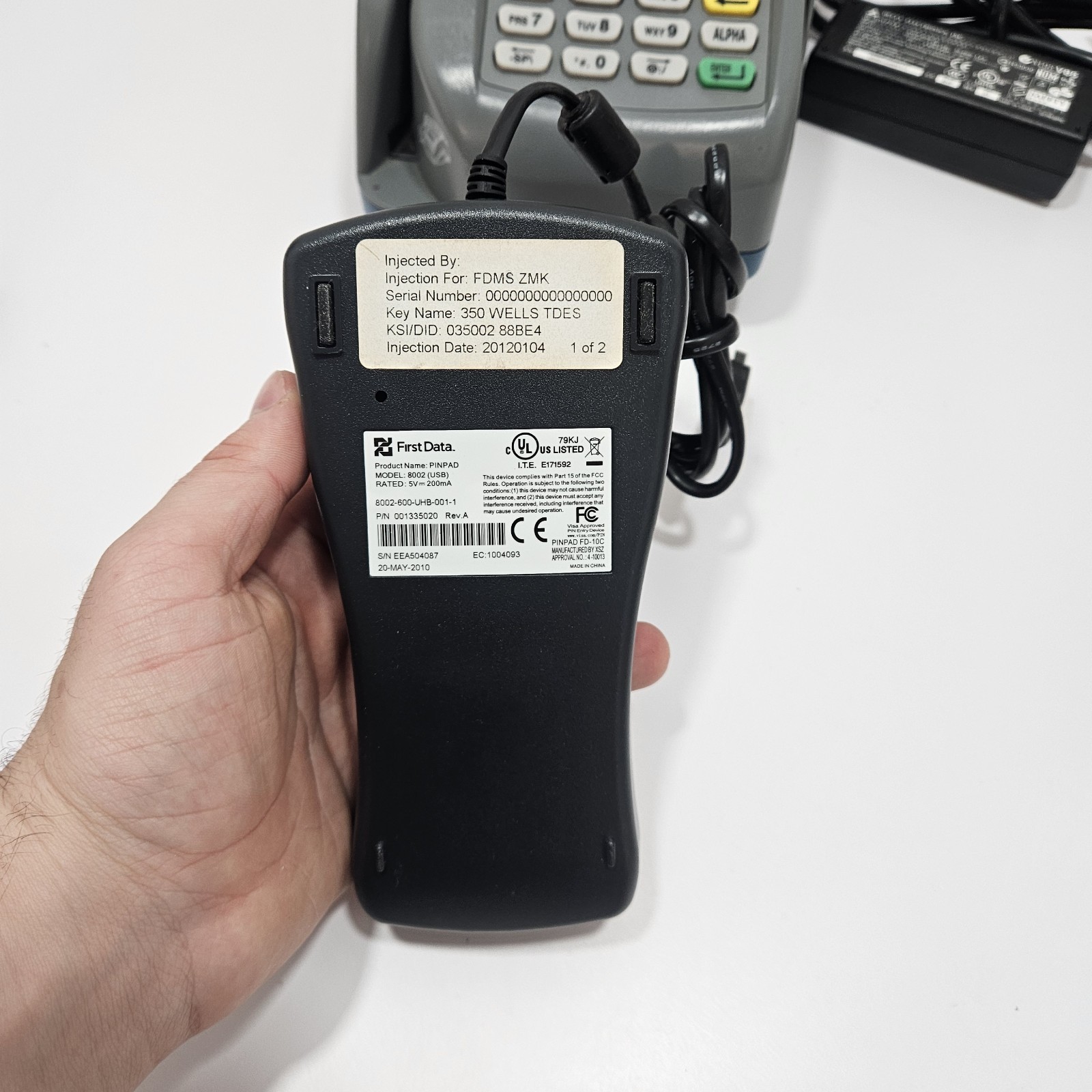 First Data FD200 Terminal & Check Reader With Power Adapter Fd-10c (Not Working