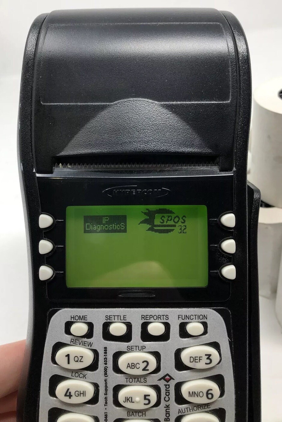 Hypercom Model T4205 Credit Card Process Machine w/Power Adapter & 8 Rolls Paper