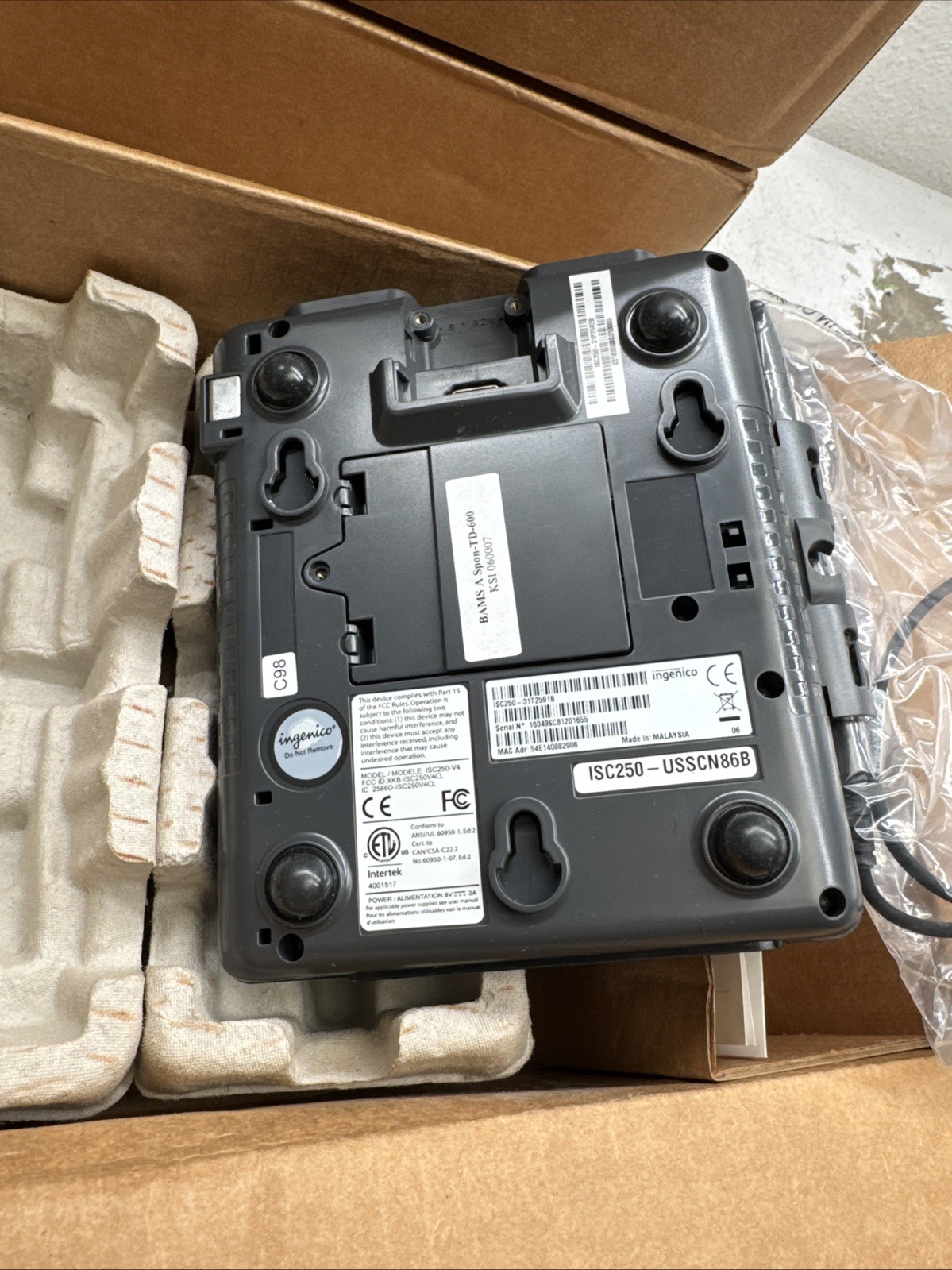 X4 Ingenico iSC Touch 250 Payment Terminals Refurbished LOT