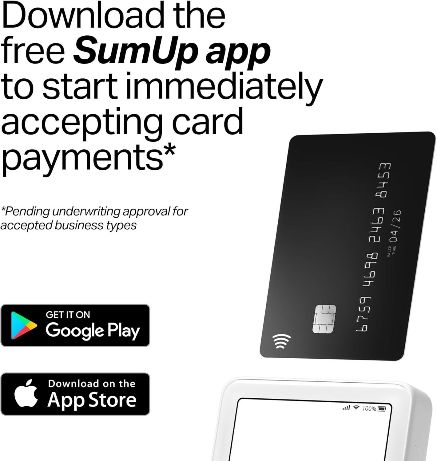Credit Card Payment Card Reader with Touch Screen and Charging Station, Portable