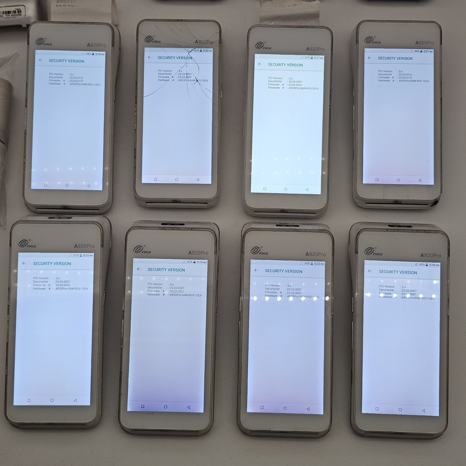 LOT 8 PAX A920pro Android POS Payment Terminals Reset Batteries Cases **READ**