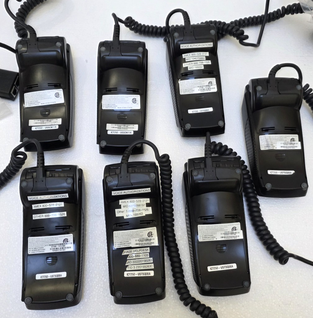7 Ingenico Credit Card Readers iCT250 system only! UNTESTED!