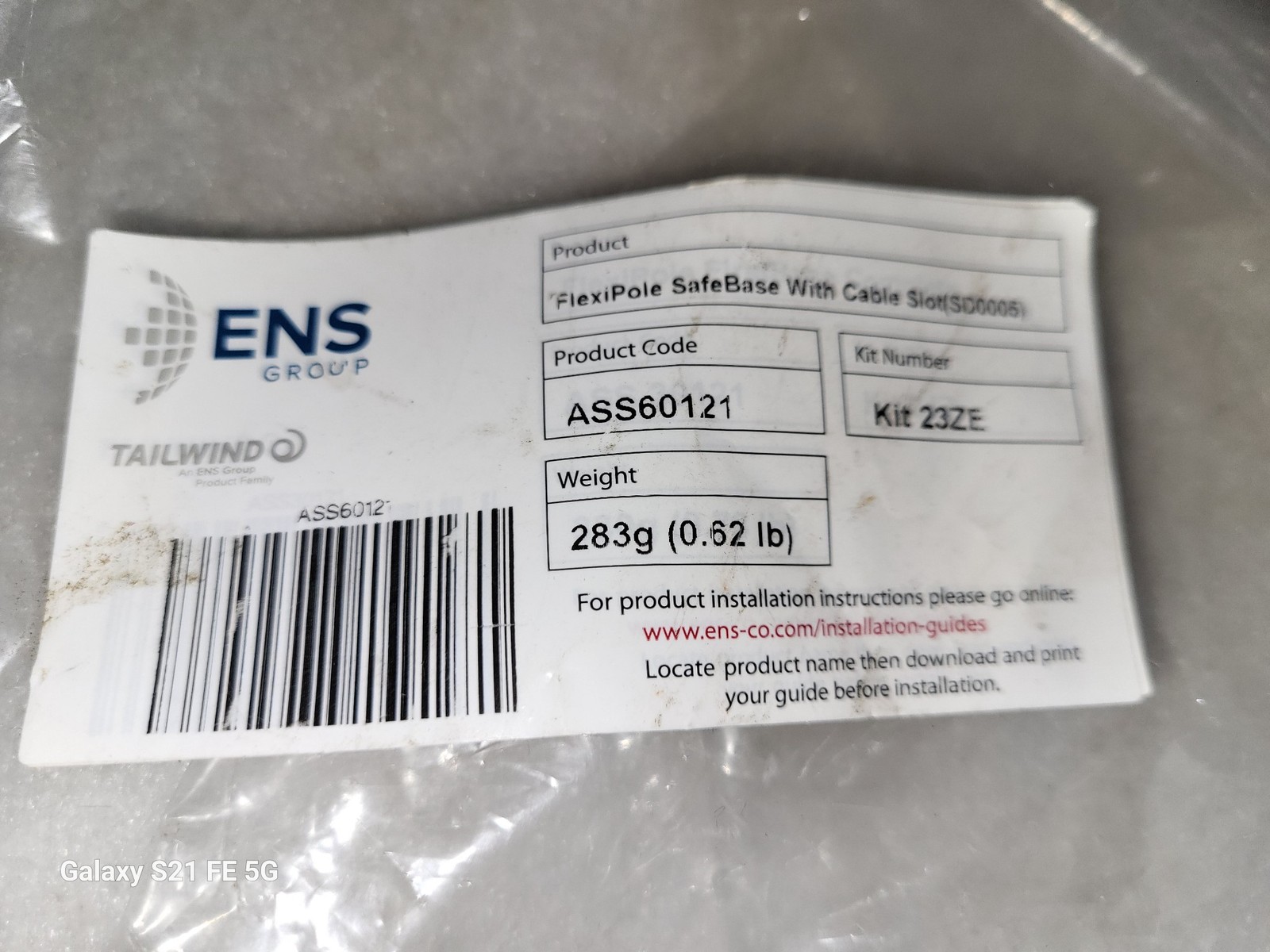 New ENS Group Tailwind FlexiPole SafeBase with Key ASS60121