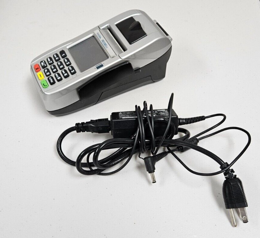 First Data FD130 DUO Credit Card Machine w/ Power Adapter Delta ADP-36JH B as is