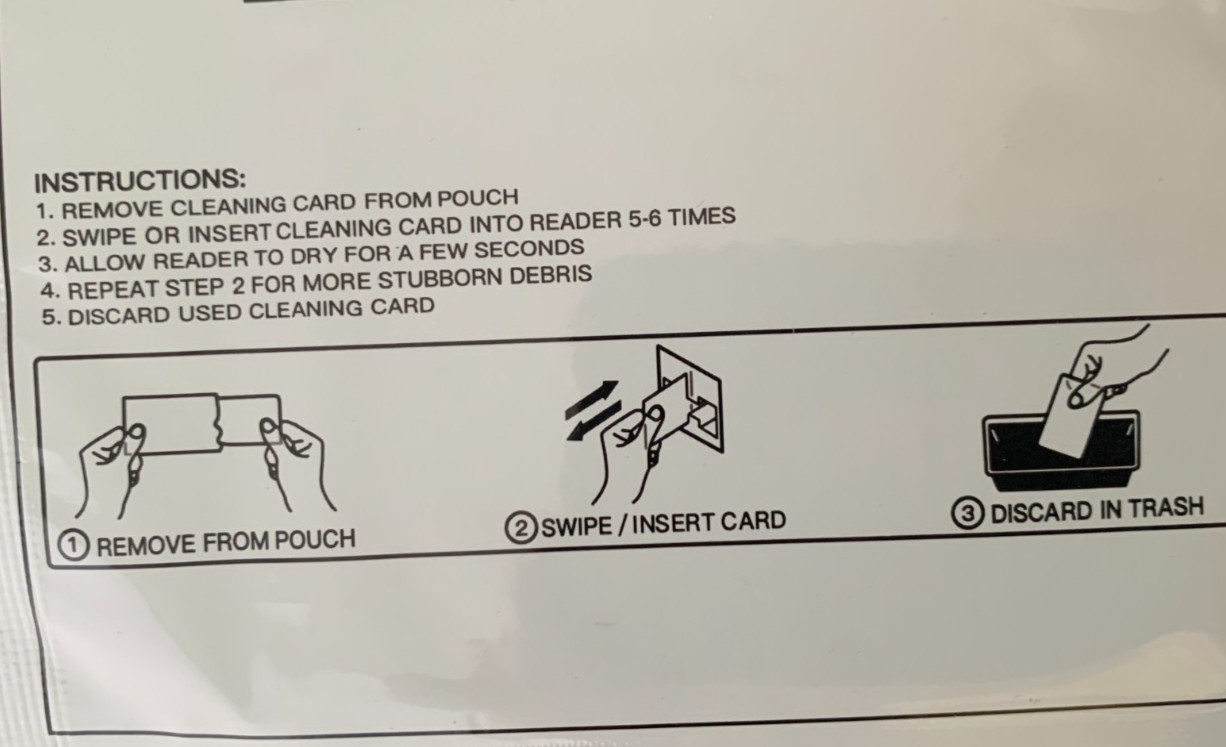 CR80 Card Reader Cleaning Cards 50 Pouches EMV POS Credit Card Gorilla Supply
