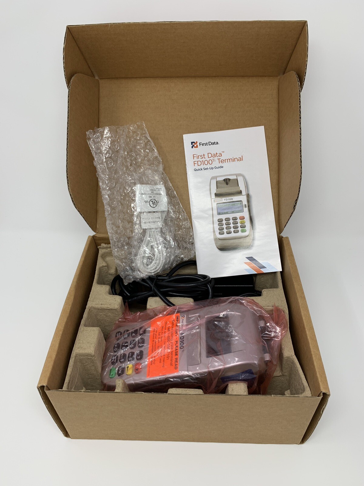 First Data FD100Ti Credit Card Machine with Power Supply