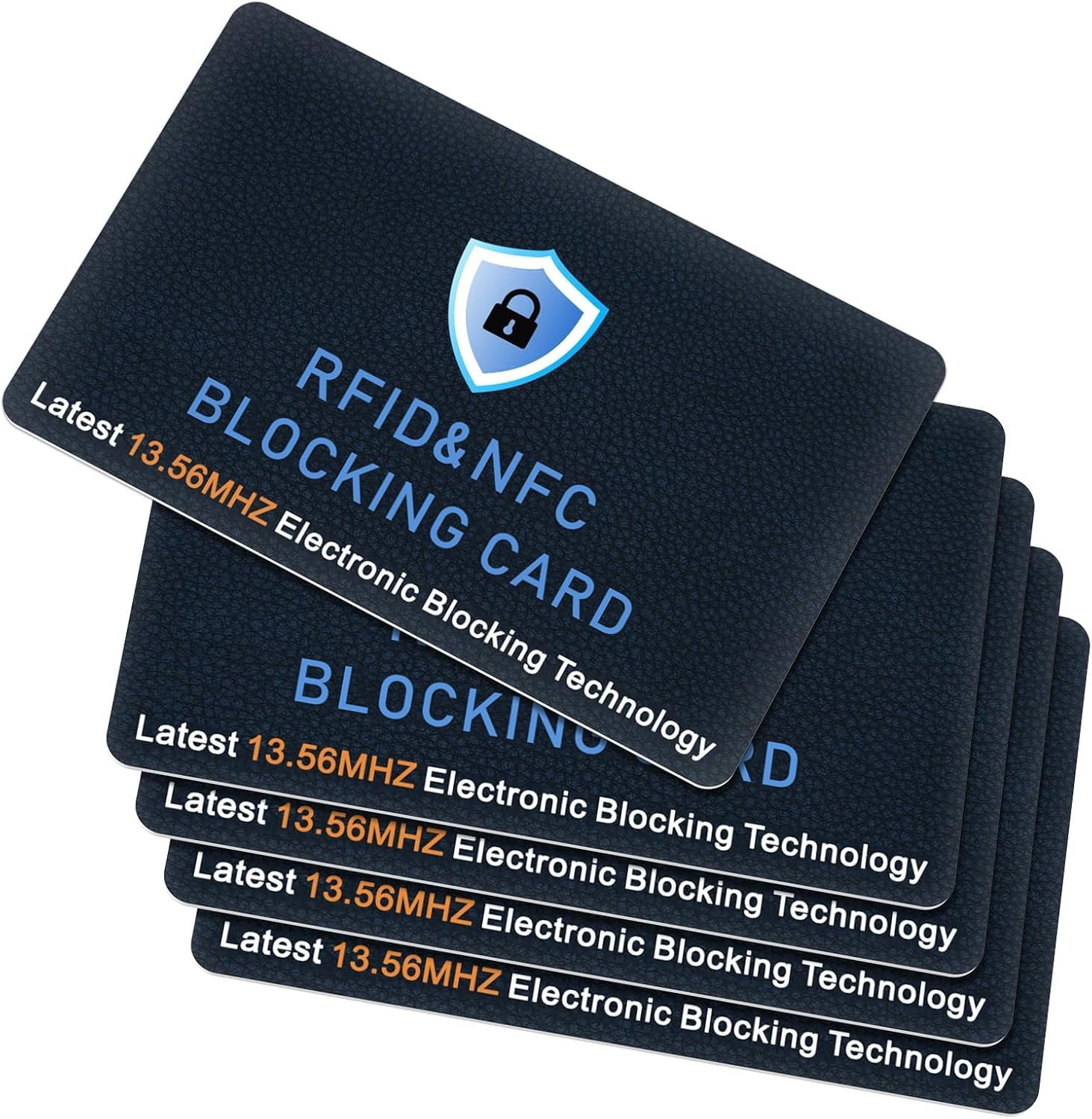 5 Pack RFID Blocking Cards, NFC Contactless Bank Debit Credit Card Protector
