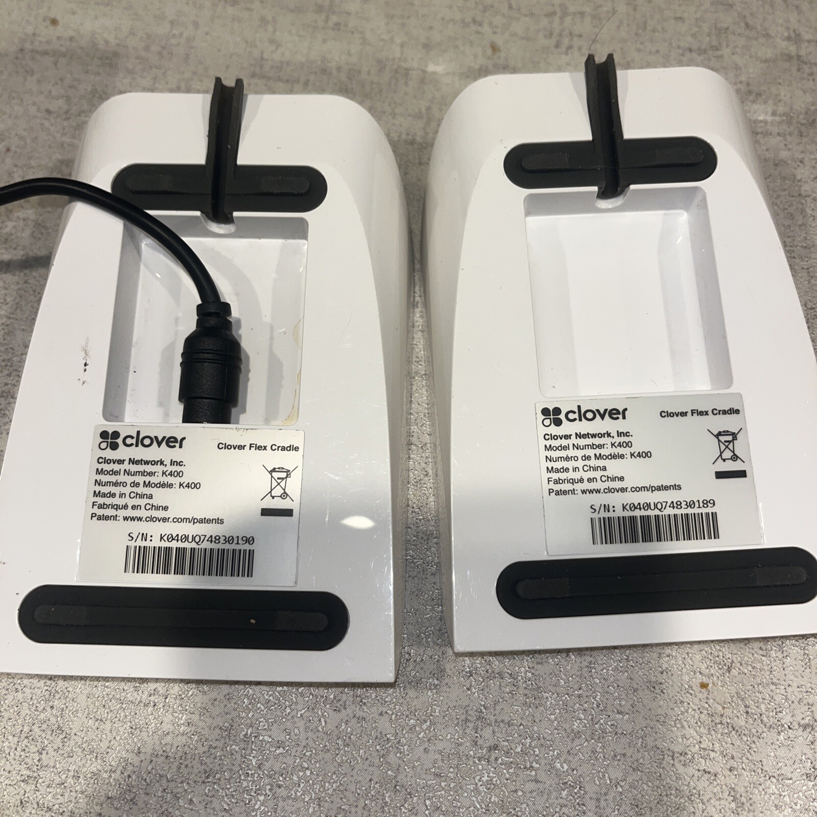 2 Clover Flex Credit Card Machines and Chargers Model K400