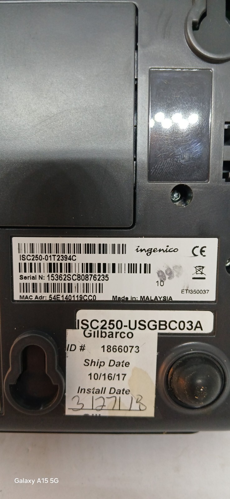 Ingenico Isc250 Card Reader