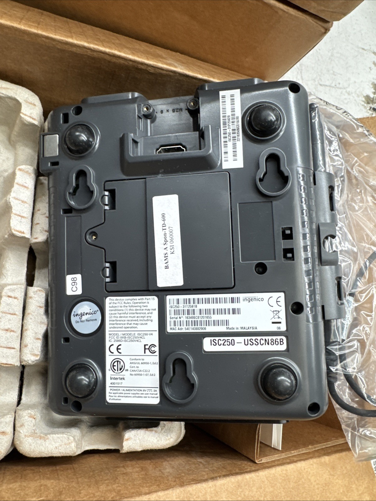 X4 Ingenico iSC Touch 250 Payment Terminals Refurbished LOT