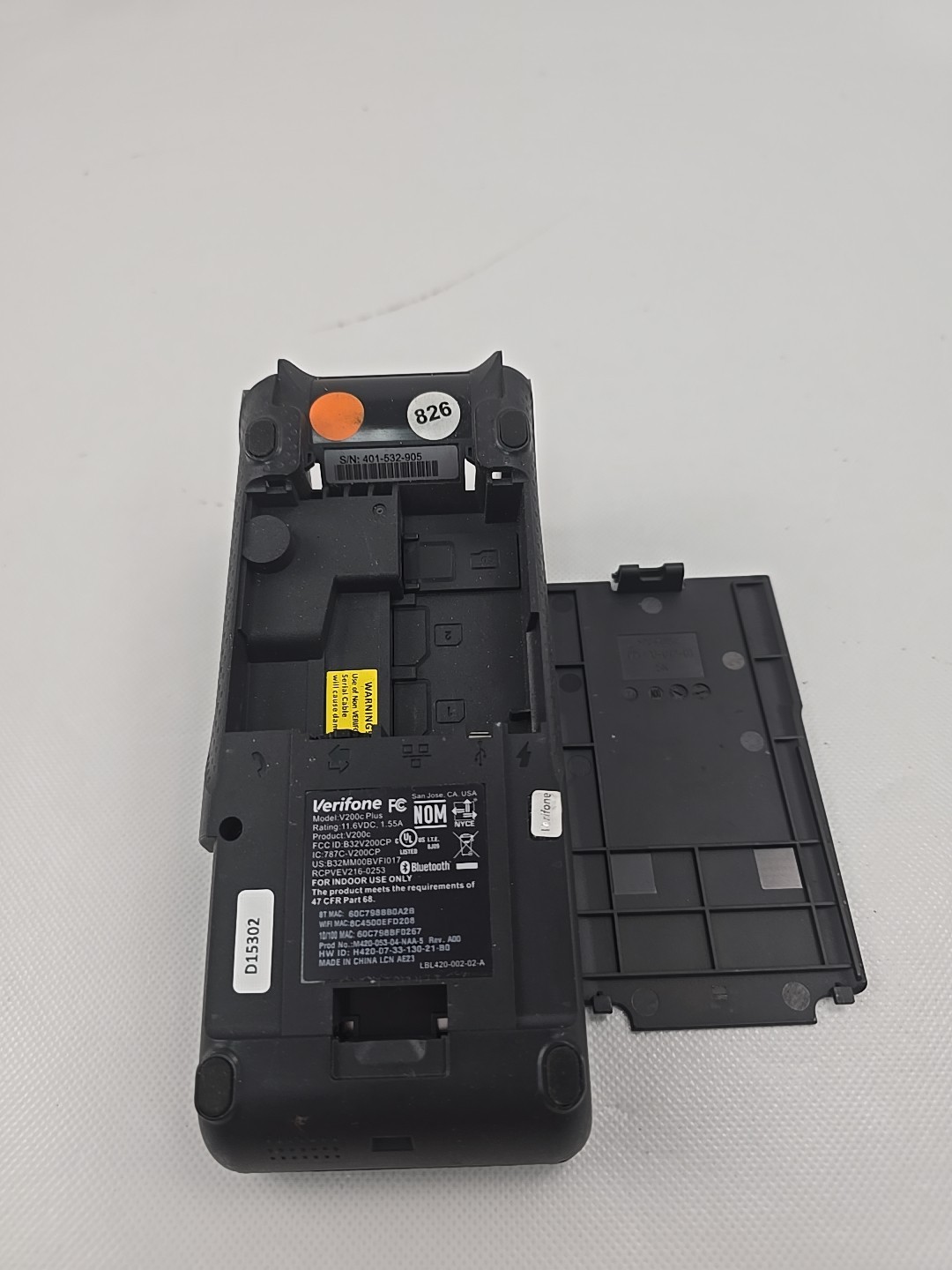 Verifone V200C Plus Credit Card Terminal Used Untested No Battery See Pictures