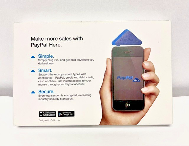lot of (4) paypal mobile card reader blue 3.5mm connector- good condition