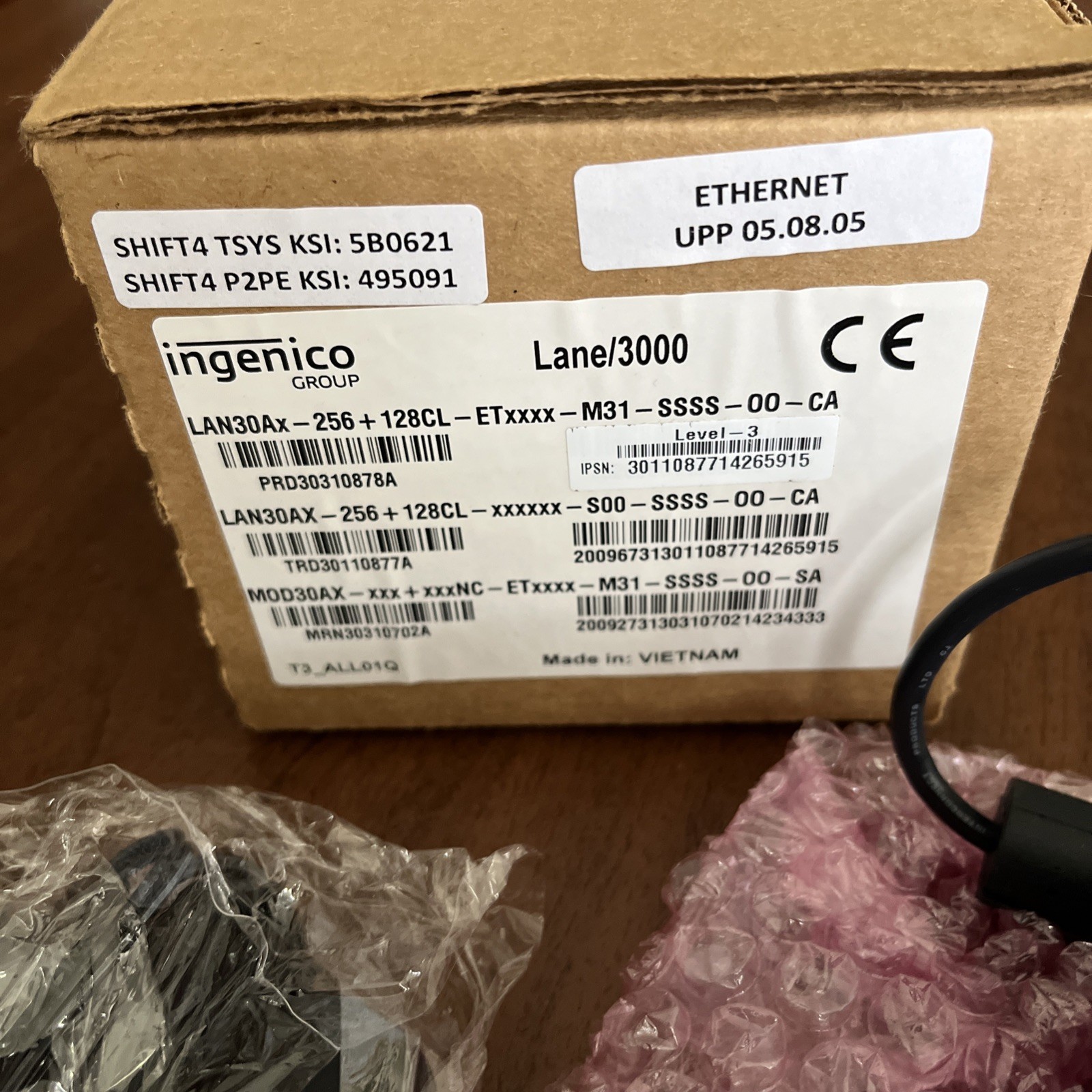 🔥 NEW INGENICO LANE 3000 CREDIT CARD PIN PAD 256 128CL ET LAN300 USSCN04A