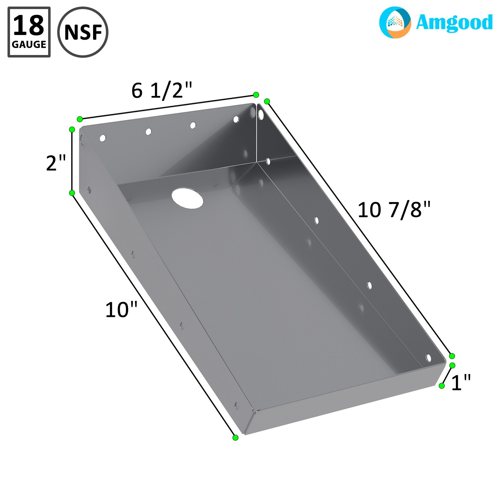 Stainless Steel Printer Tray. 10 in x 6-1/2 in. x 2 in. | 18-Gauge 430 Stainless