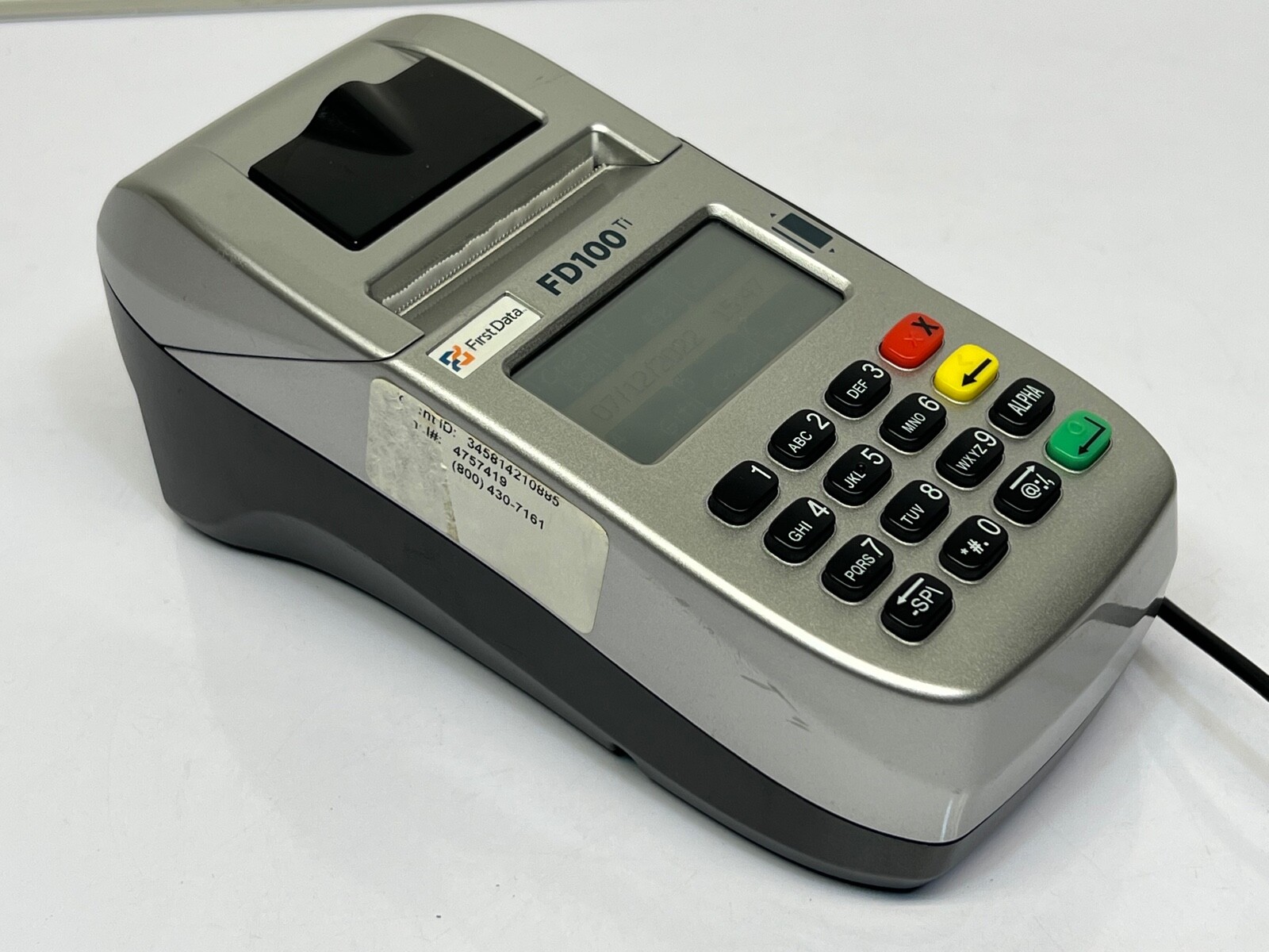 First Data FD100ti Silver Credit Card Terminal – Power cord