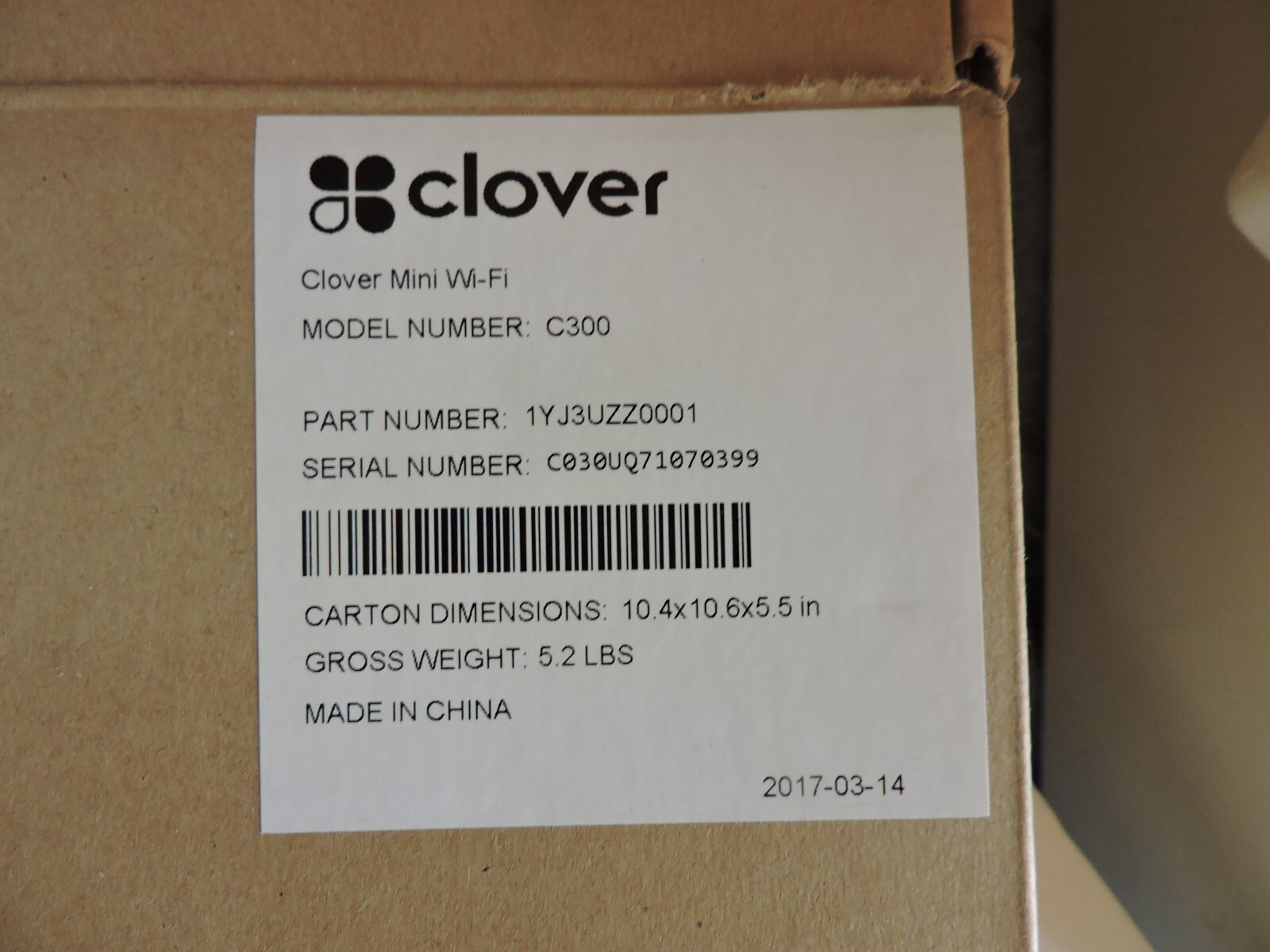 Clover C300 Mini Wi-Fi POS System, Built-In Printer & Card Reader & Cash Drawer