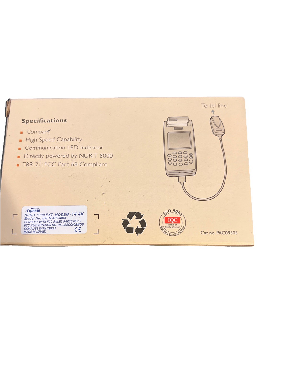 Lipman External Modem For Nurit 8000 Wireless Palmtop Solution