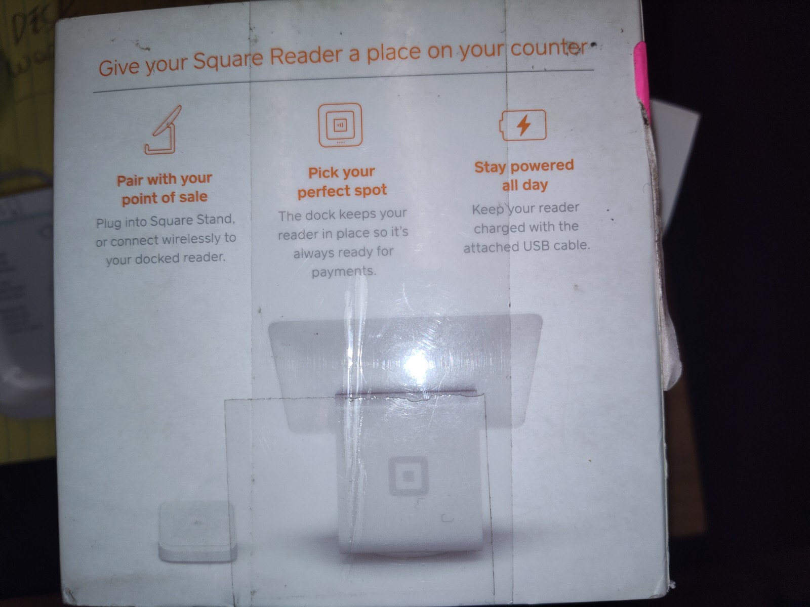SQUARE DOCK – Contactless Credit Card Charger -Recharger-Square A-SKU-0120 Dock