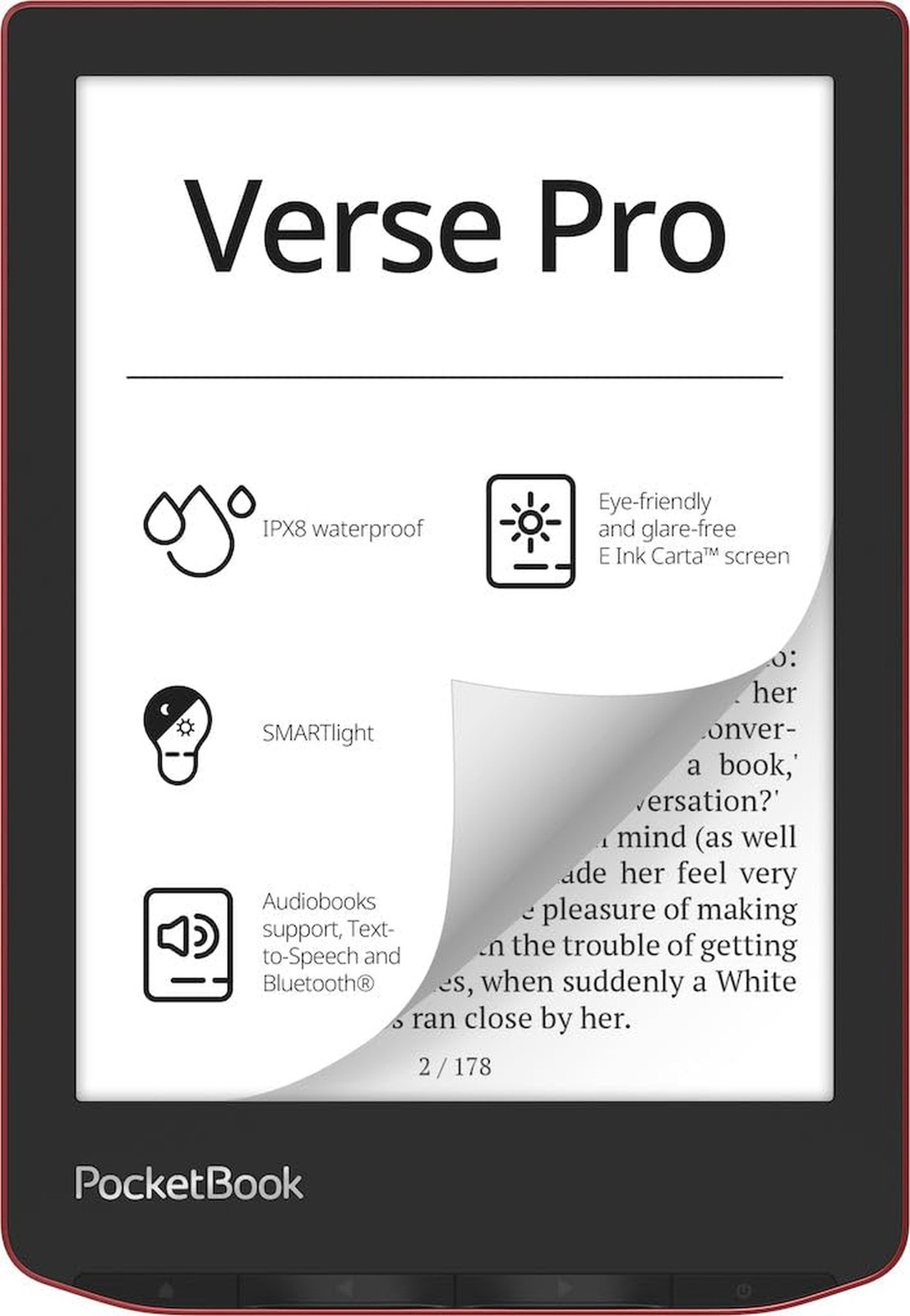 PocketBook Verse Pro E-Reader Waterproof | Eye-Friendly 6” E-Ink Carta™ H