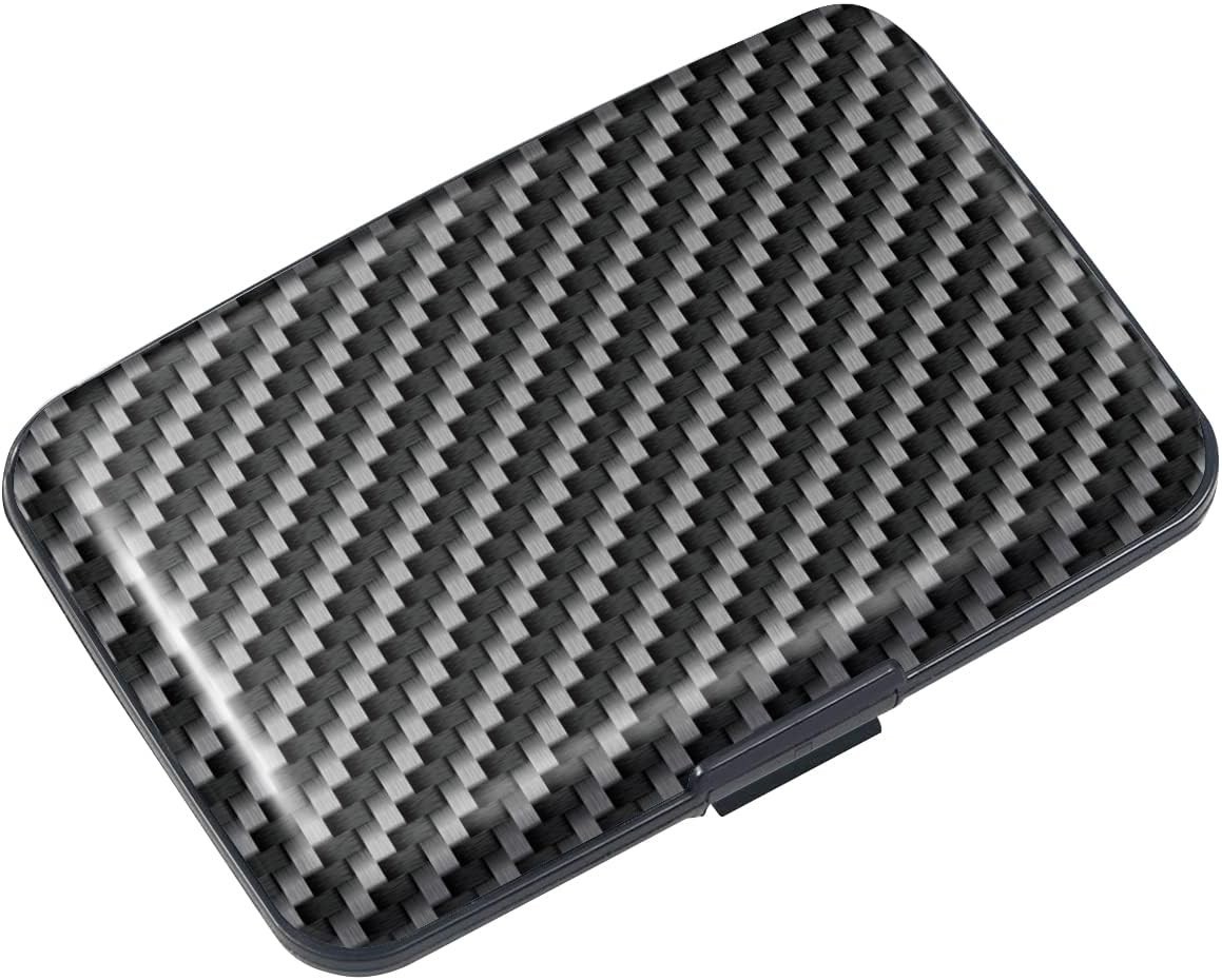 Slim Hard Card Holder Wallet for ID and Credit Cards Carbon Fiber RFID Blocking
