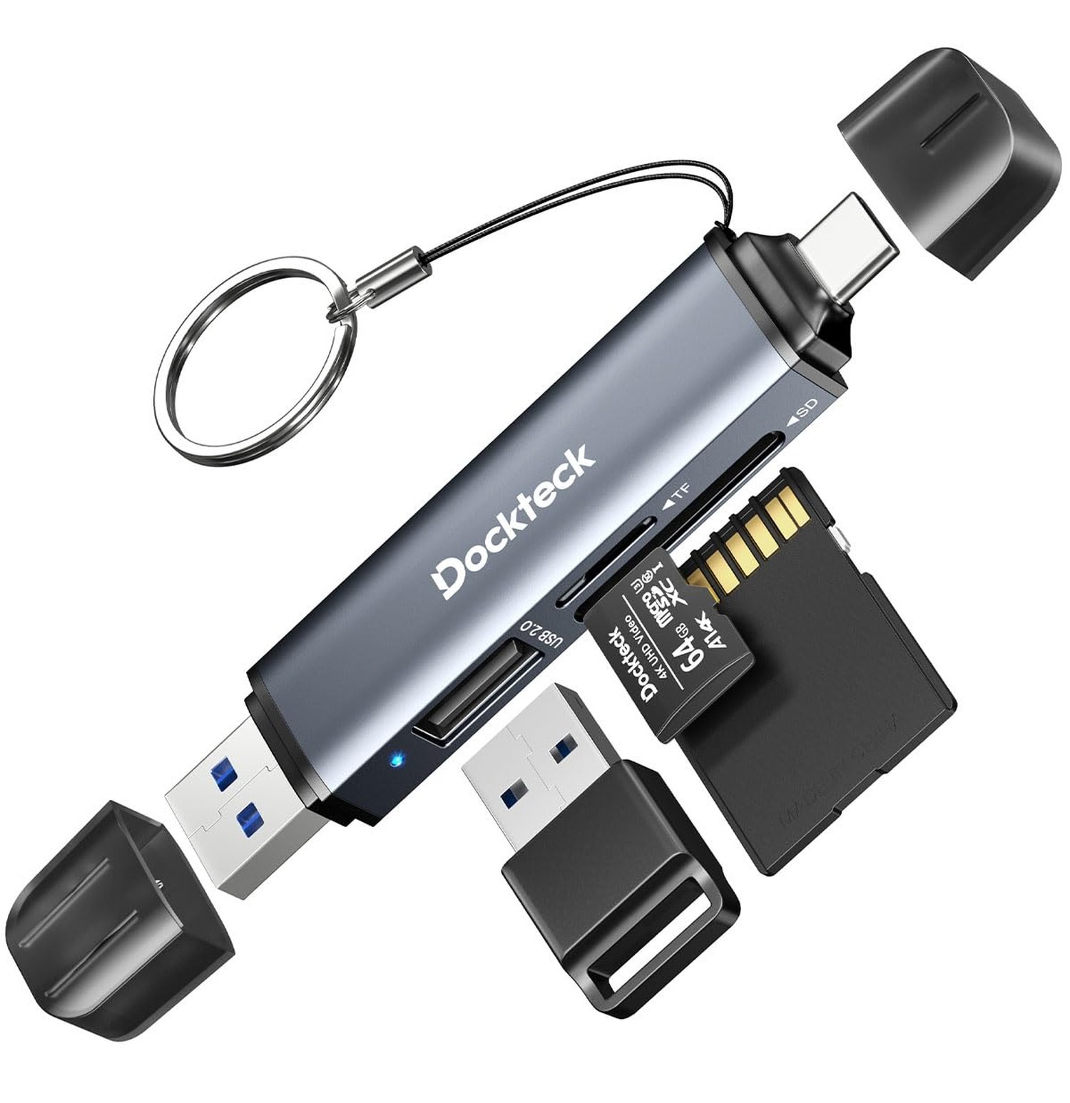 Dockteck SD Card Reader, 5G Super Speed USB3.0 SD/TF Card Reader, 3-Slot USB …