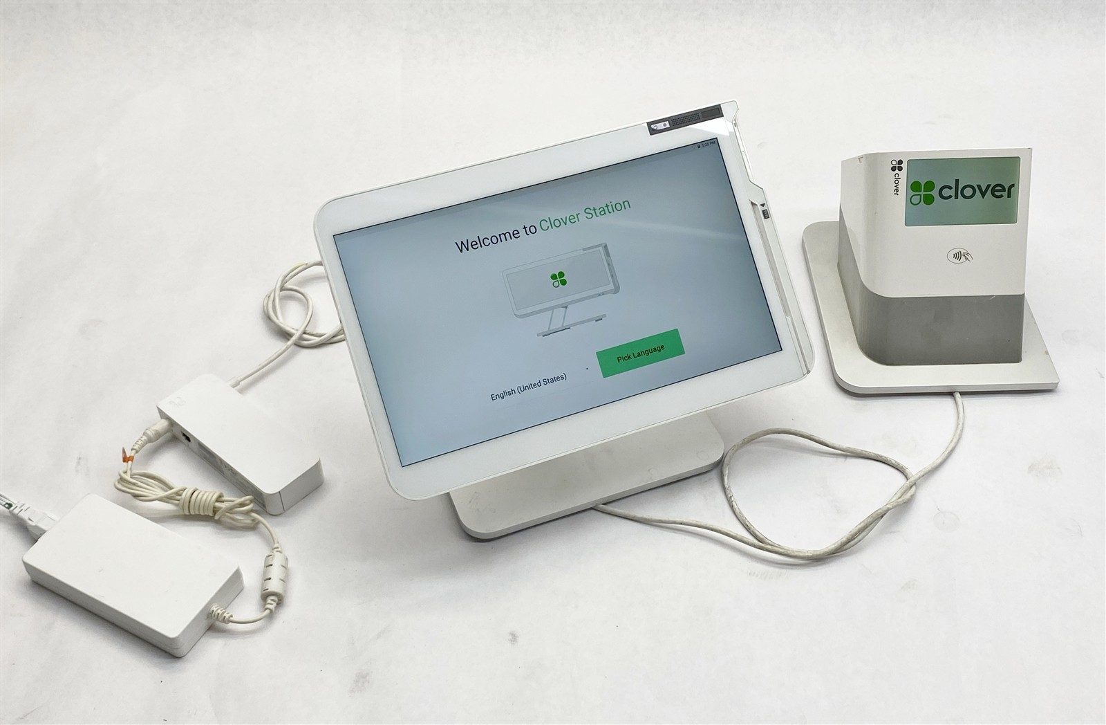 Clover Station C500 POS Point of Sale System w/ Printer P550 + H500 Hub + AC PS