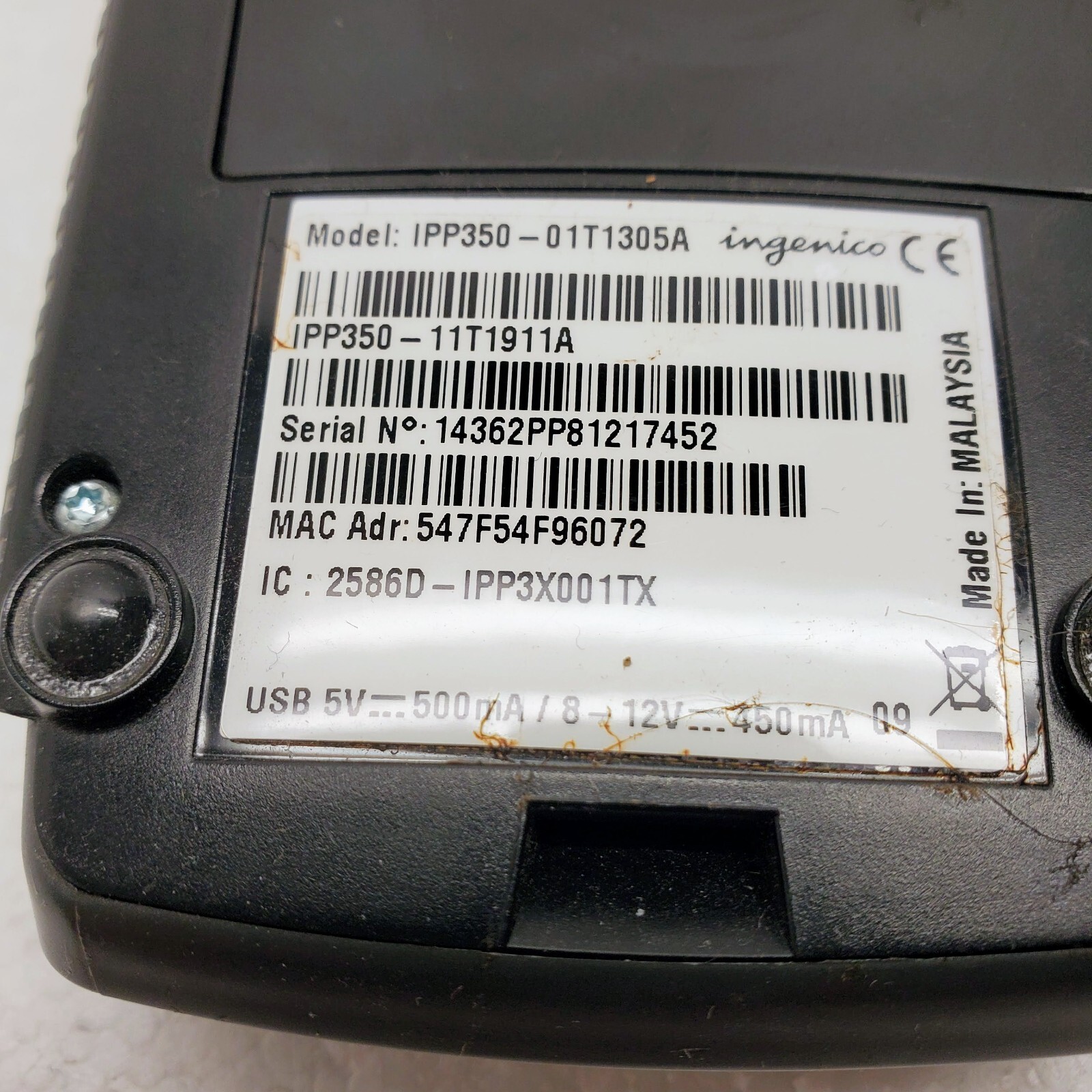 Ingenico iPP350 Credit Card Payment Terminal Reader – 01T1305A