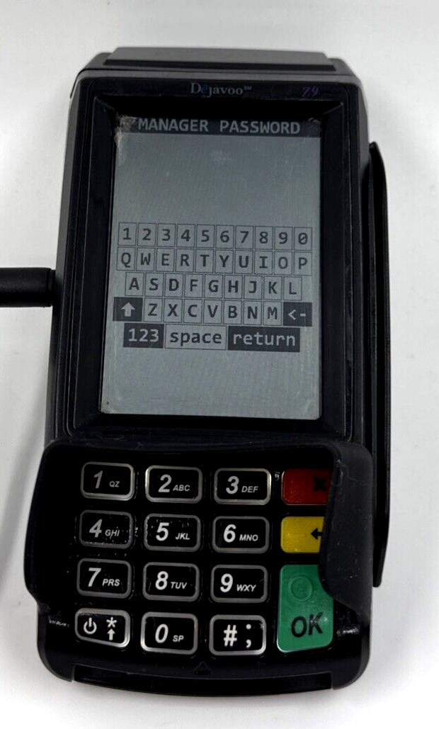Dejavoo Z9 3.5″ VEGA3000 LCD POS Credit Card Terminal w/No Power Adapter/Tested