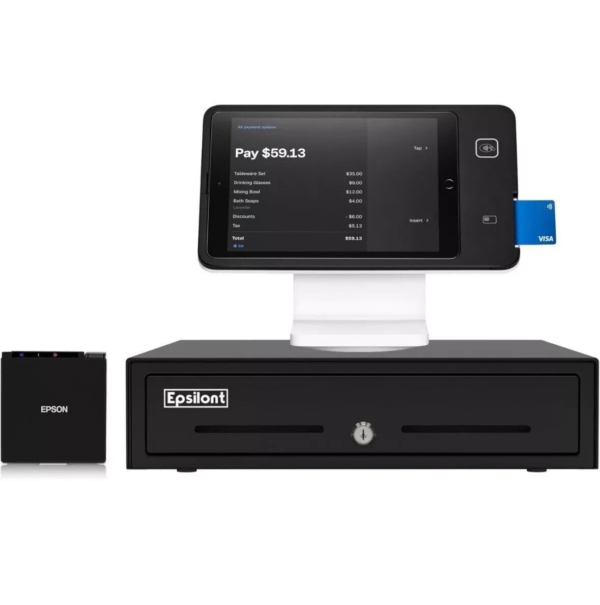 Square Stand Hardware Bundle (NO IPAD) for iPad W/ Drawer and Printer