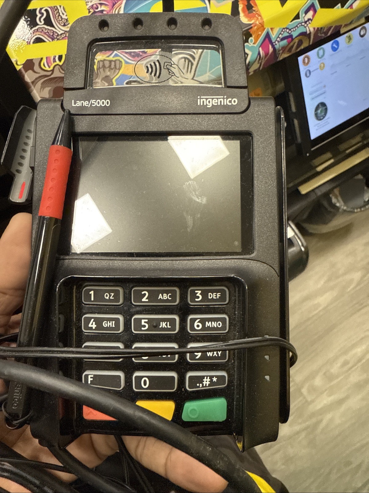 Ingenico Lane 5000 Credit Card Reader Point of Sale System. Slightly Used
