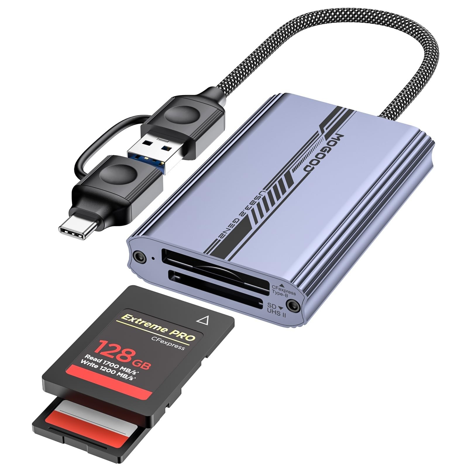 MOGOOD CFexpress Type-B Card Reader with SD4.0 & USB 3.2 Gen 2 Hub | 3-Port D…