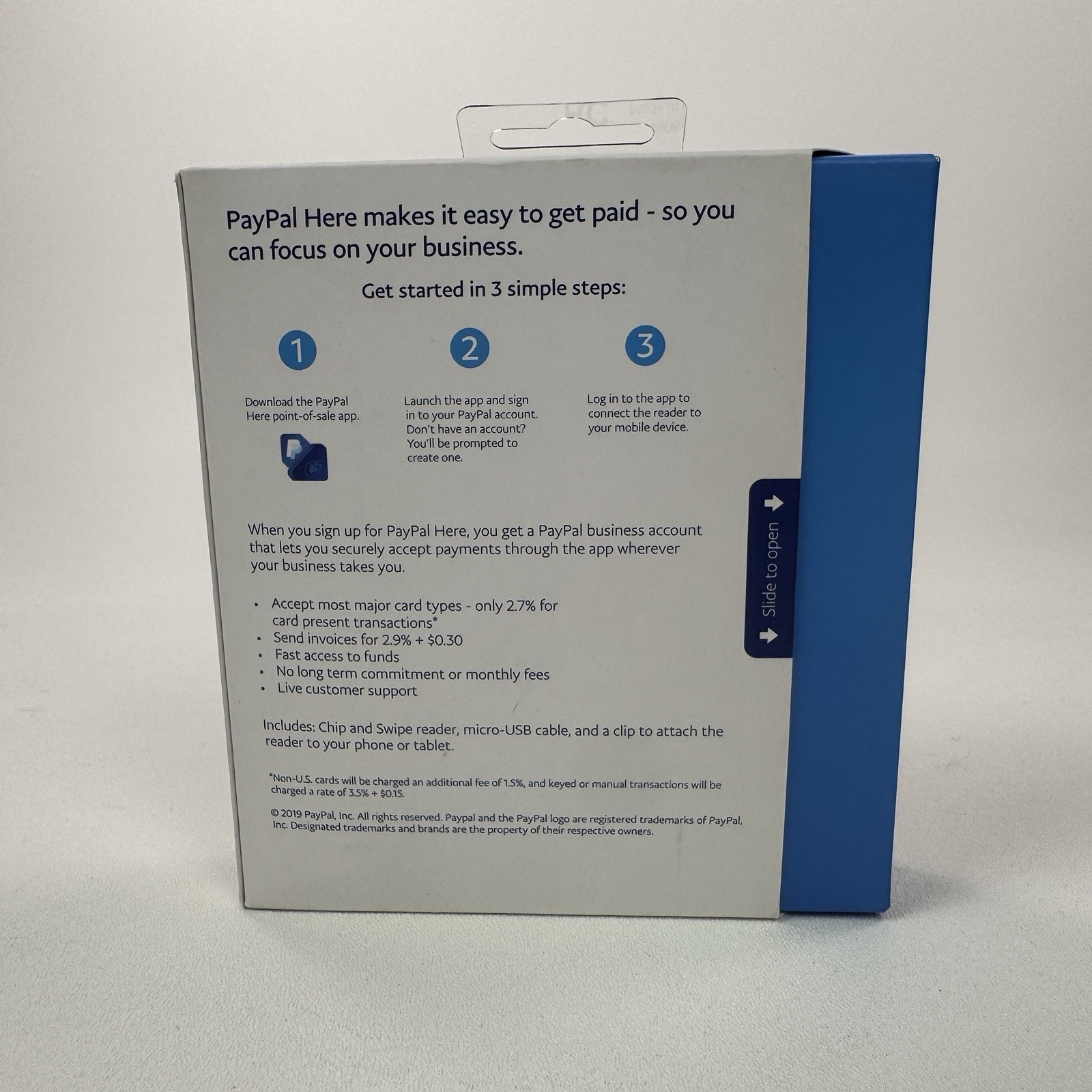 PayPal Here Chip And Card Swipe Reader Credit & Debit Cards Mobile Low Fees