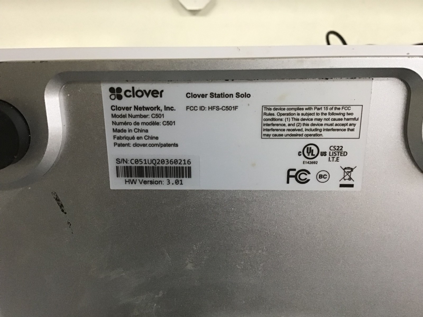 Clover Station C501 Point of Sale POS System P500 Printer HUB