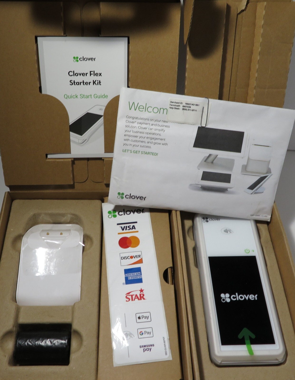 *New* Clover Flex LTE C401U + Clover Flex starter kit K400 U