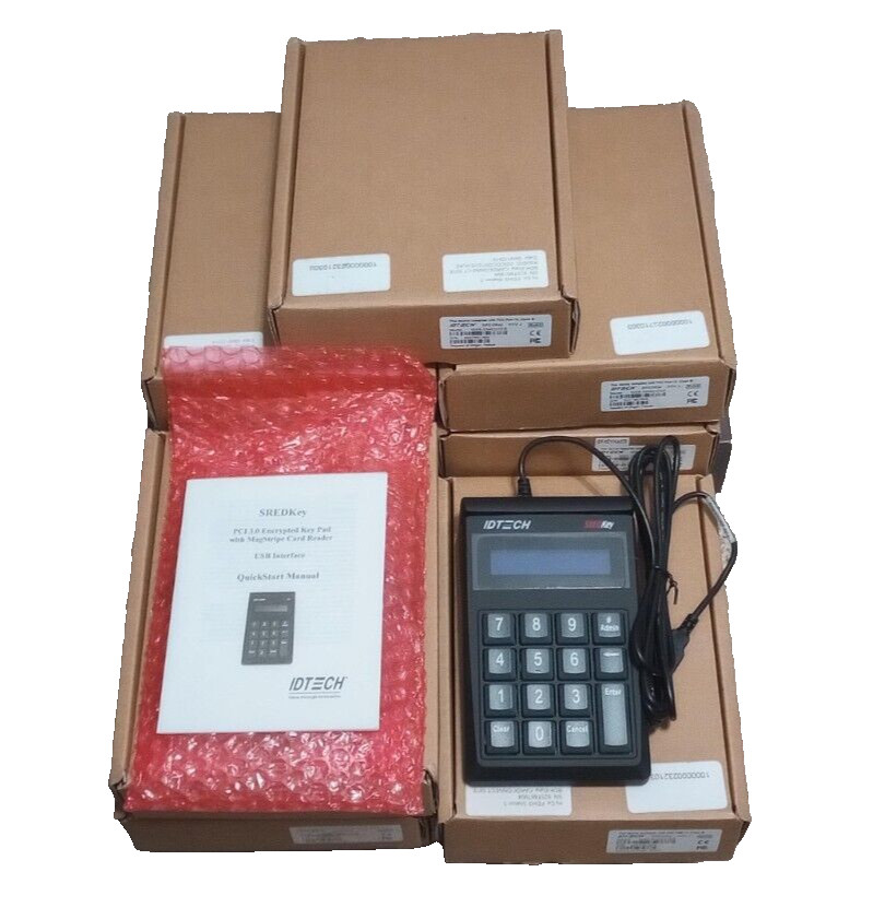 NEW IDTech SREDKEY Keypad Magstripe Reader 507E Encrypted IDSK-534833TEB Rev J
