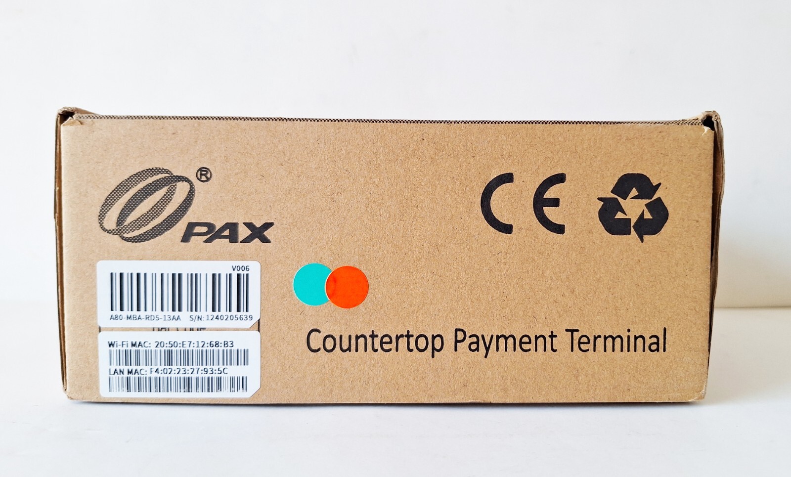 PAX A80 Countertop Payment Terminal A80-MBA-RD5-13AA – BRAND NEW