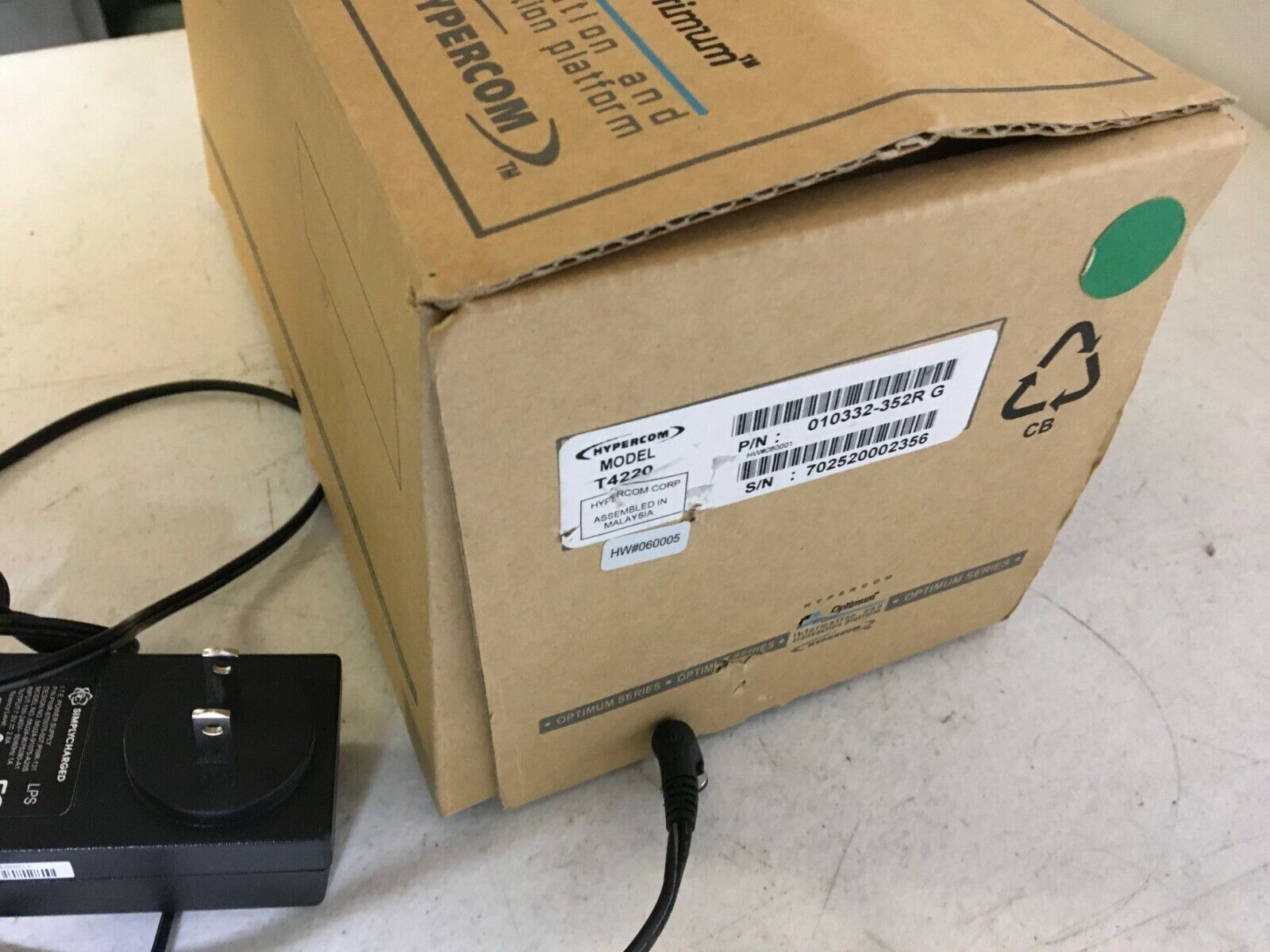 Hypercom T4220 CREDIT / DEBIT CARD READER PRINTER T4220 ORIGINAL BOX POWER CORD