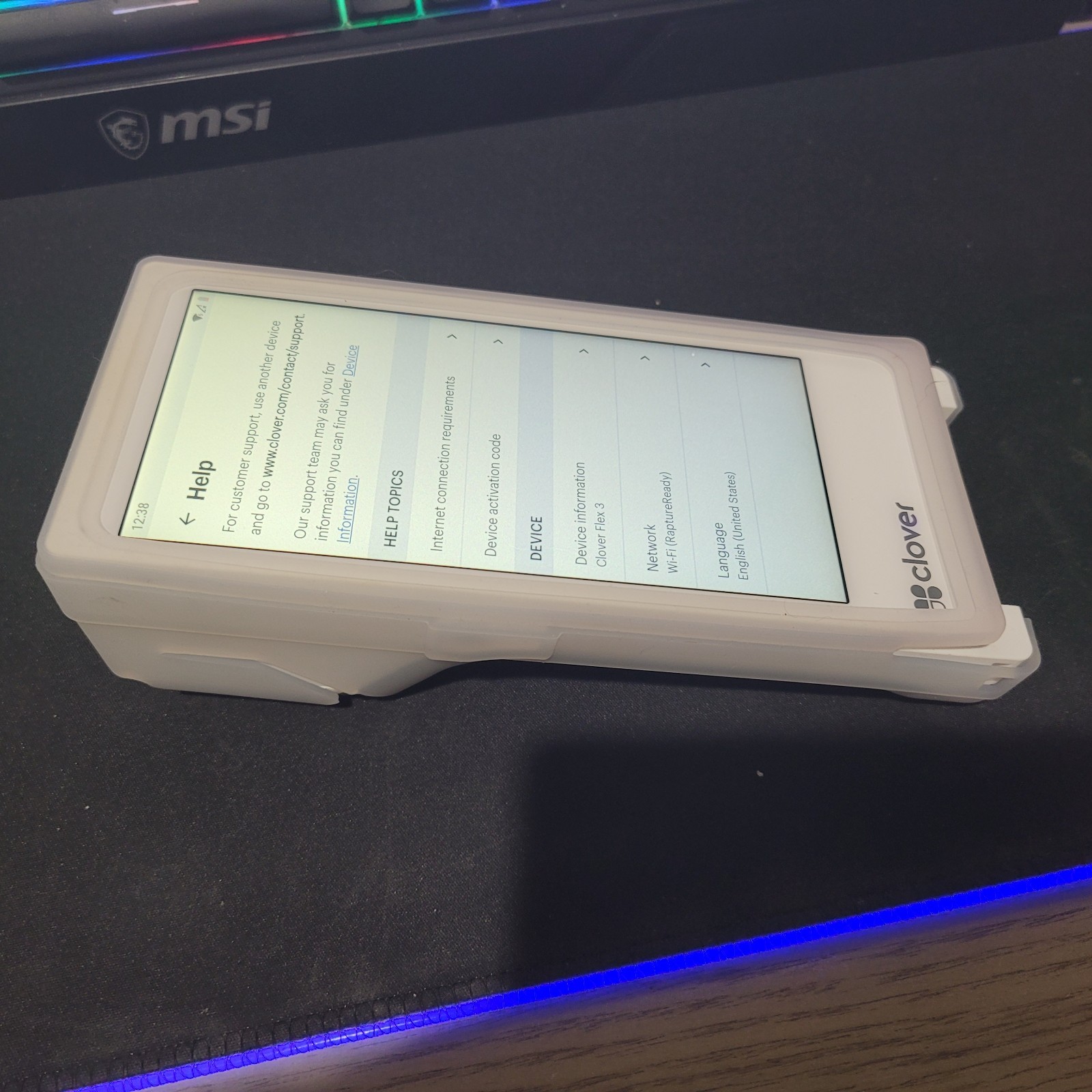 Clover Flex 3 C405 Handheld POS Management System White, Locked