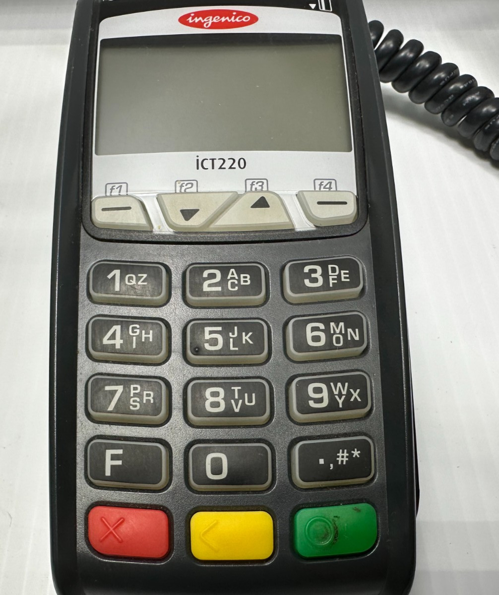 LOT OF 4 INGENICO ICT220 CREDIT CARD TERMINAL W/ ADAPTER