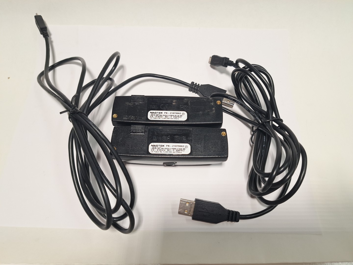 Lot of 2 – MagTek 21073062 Credit Card Swipe Reader With USB Cords