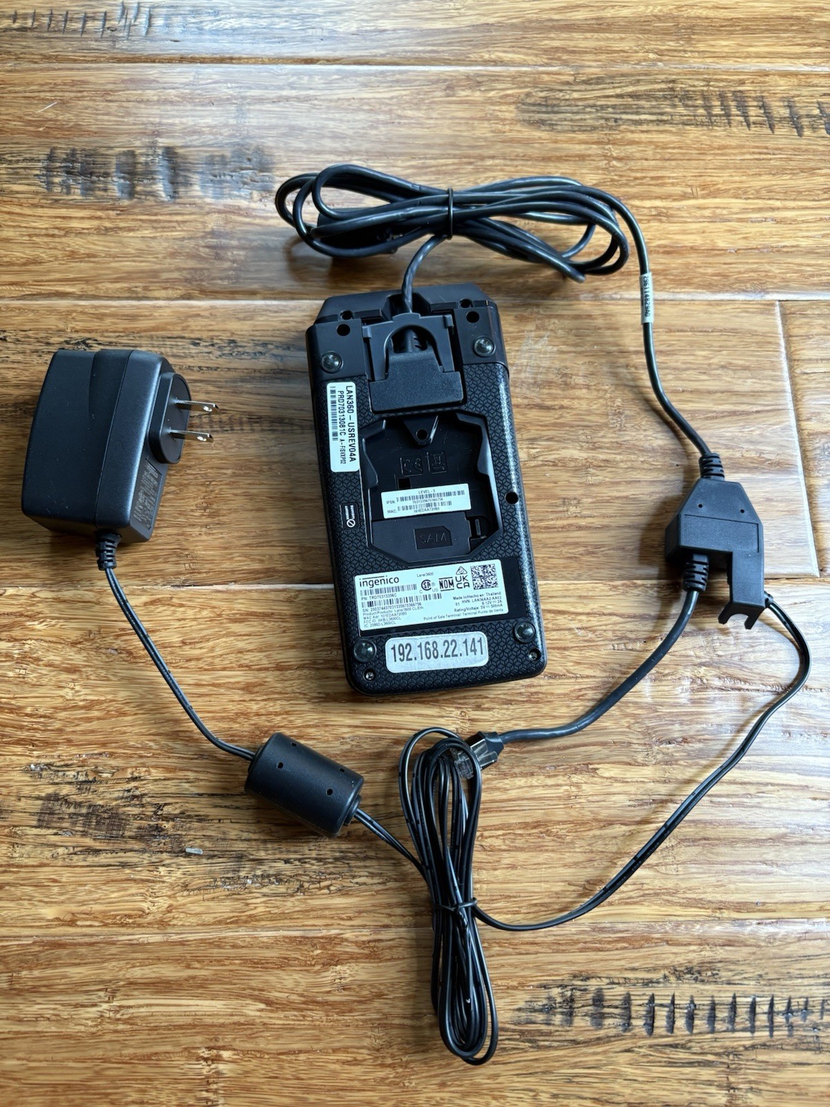 Ingenico Lane 3600 Card Reader Terminal Contactless HARNESS & POWER SUPPLY