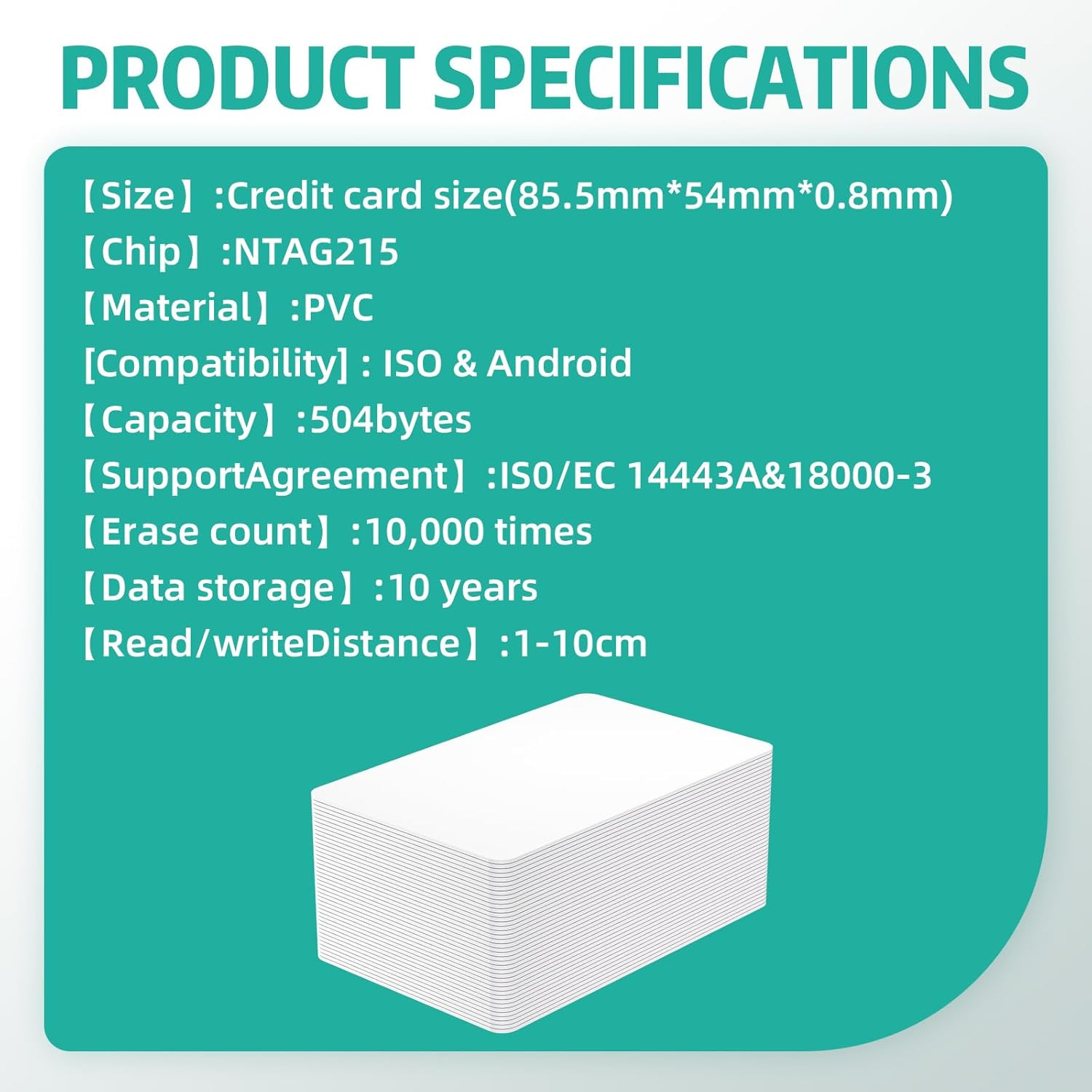 30PCS NFC Cards NFC Tags NFC Business Card NFC 215 Cards Blank 504 Bytes Prog…