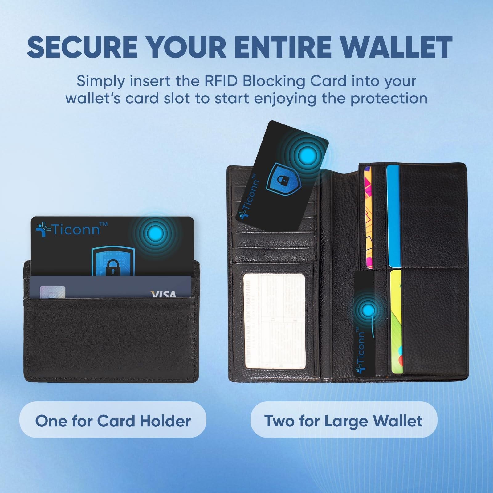 TICONN RFID Blocking Cards 4 Pack, Premium Contactless NFC Debit Credit Card…