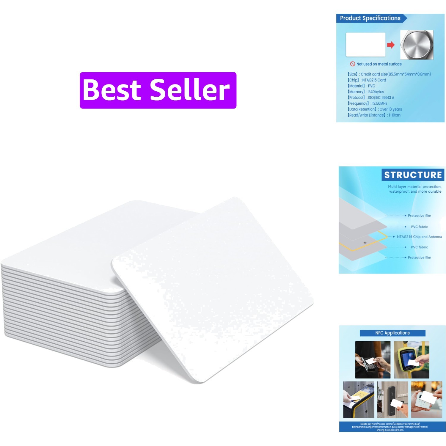 25pcs NFC Card NTAG215 NFC Tags Printable NFC 215 Cards White NFC Key Tags | …