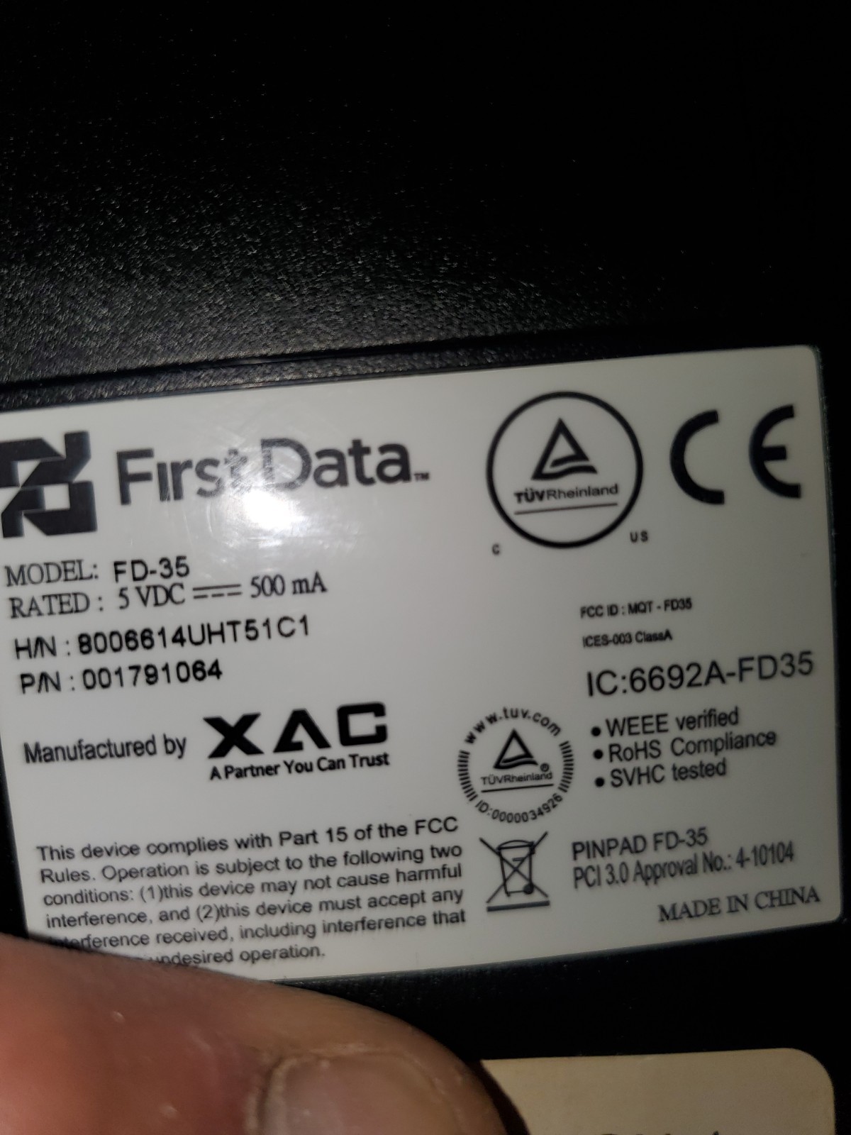 First Data FD100ti and FD35 POS Credit Card Terminals Touch to Pay